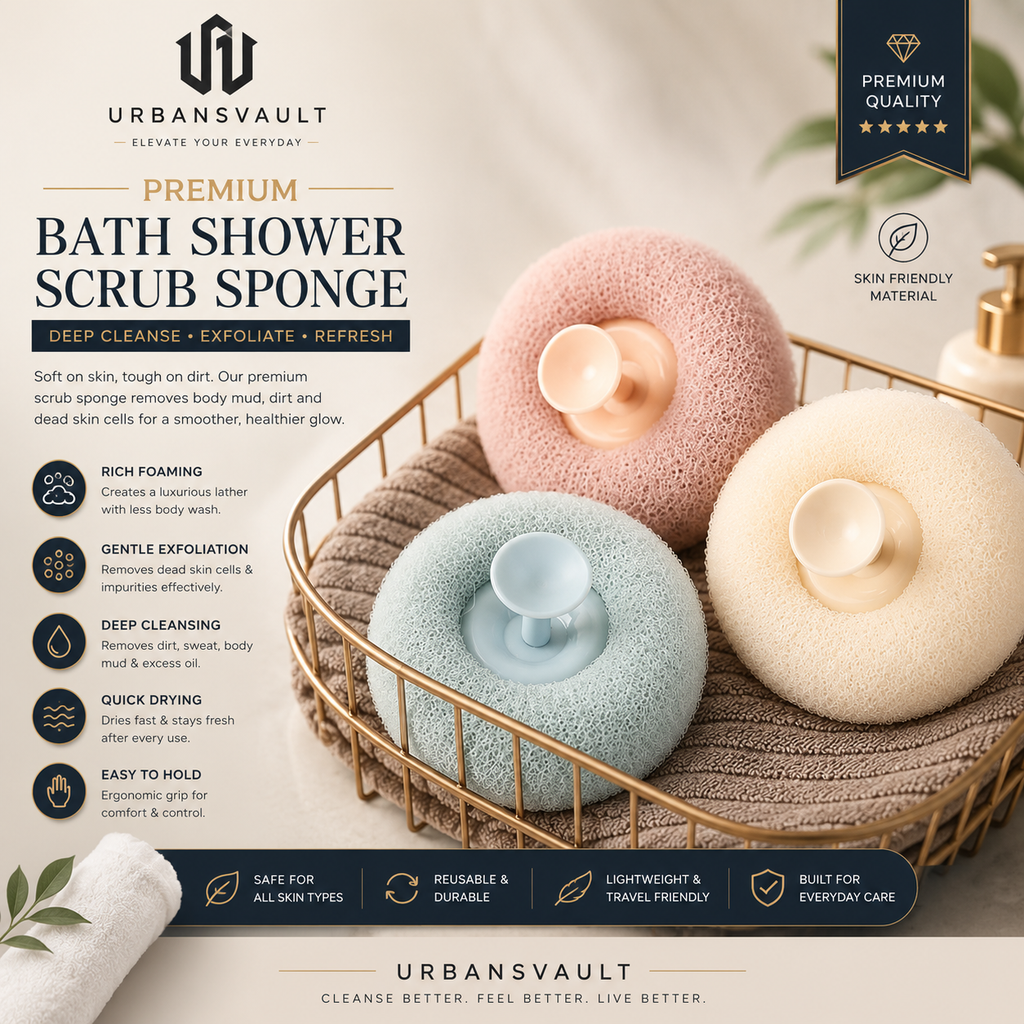 3x Bath Shower Scrub Sponge