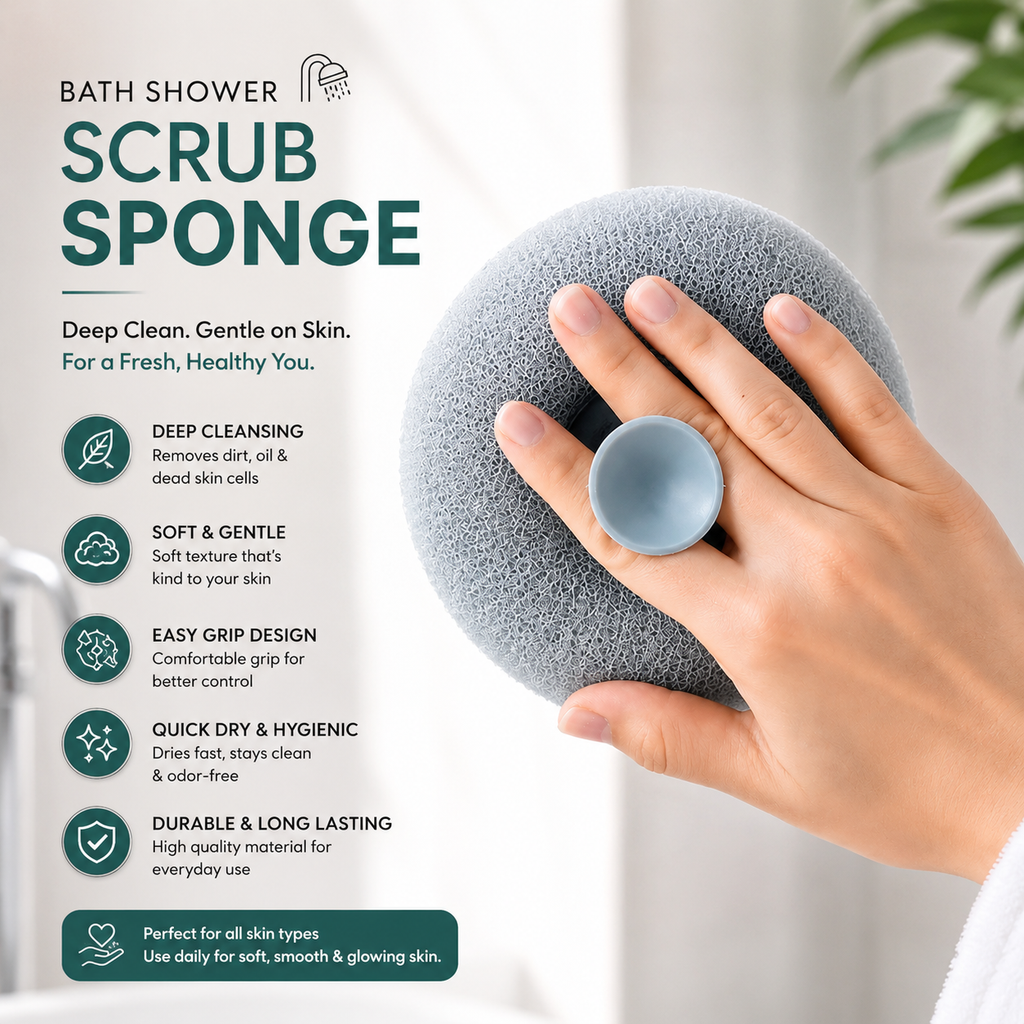 3x Bath Shower Scrub Sponge