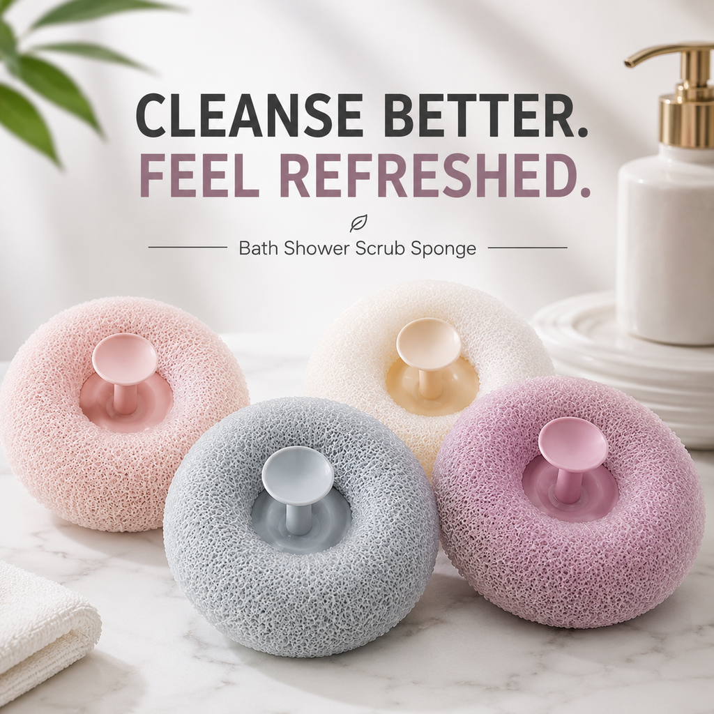 3x Bath Shower Scrub Sponge